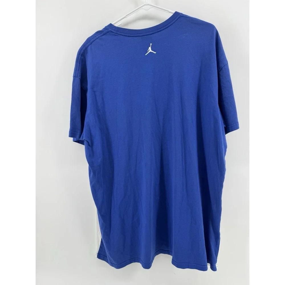 Jordan Embroidered Mens XXL T-Shirt Blue Green Jumpman Graphic Tee Oversized
